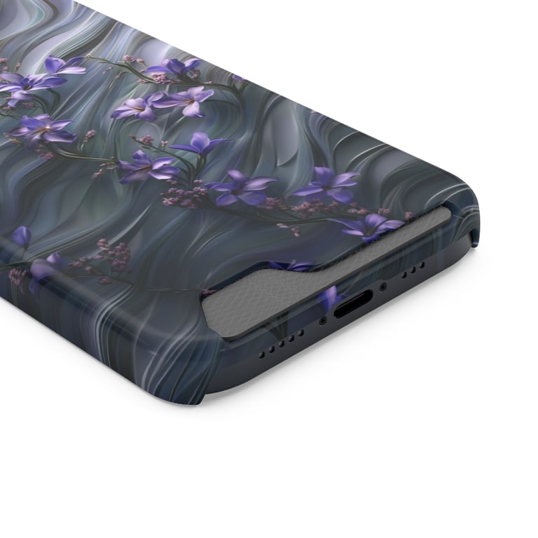 Case With Card Holder - Ethereal Blooms in Motion