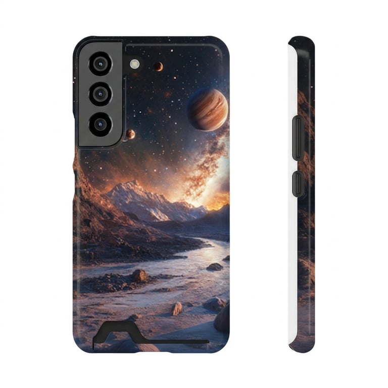 Phone Case With Card Holder - Cosmic Symphony