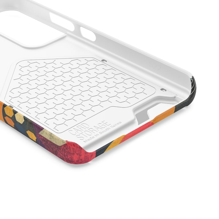 Phone Case With Card Holder - Bold Geometric Symphony
