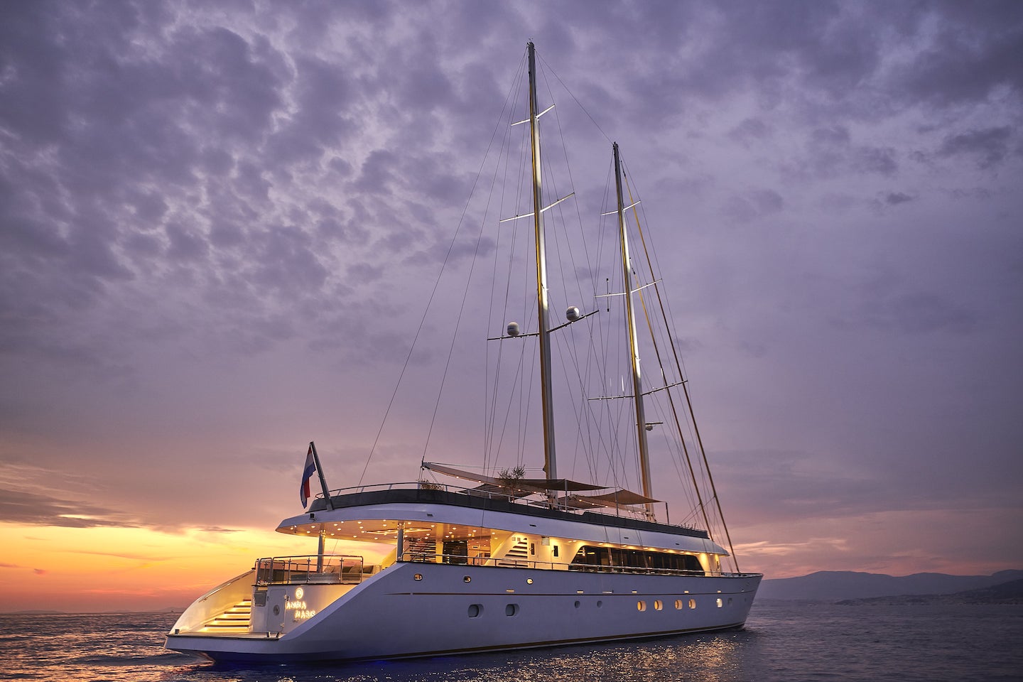 Anima Maris yacht aerial view