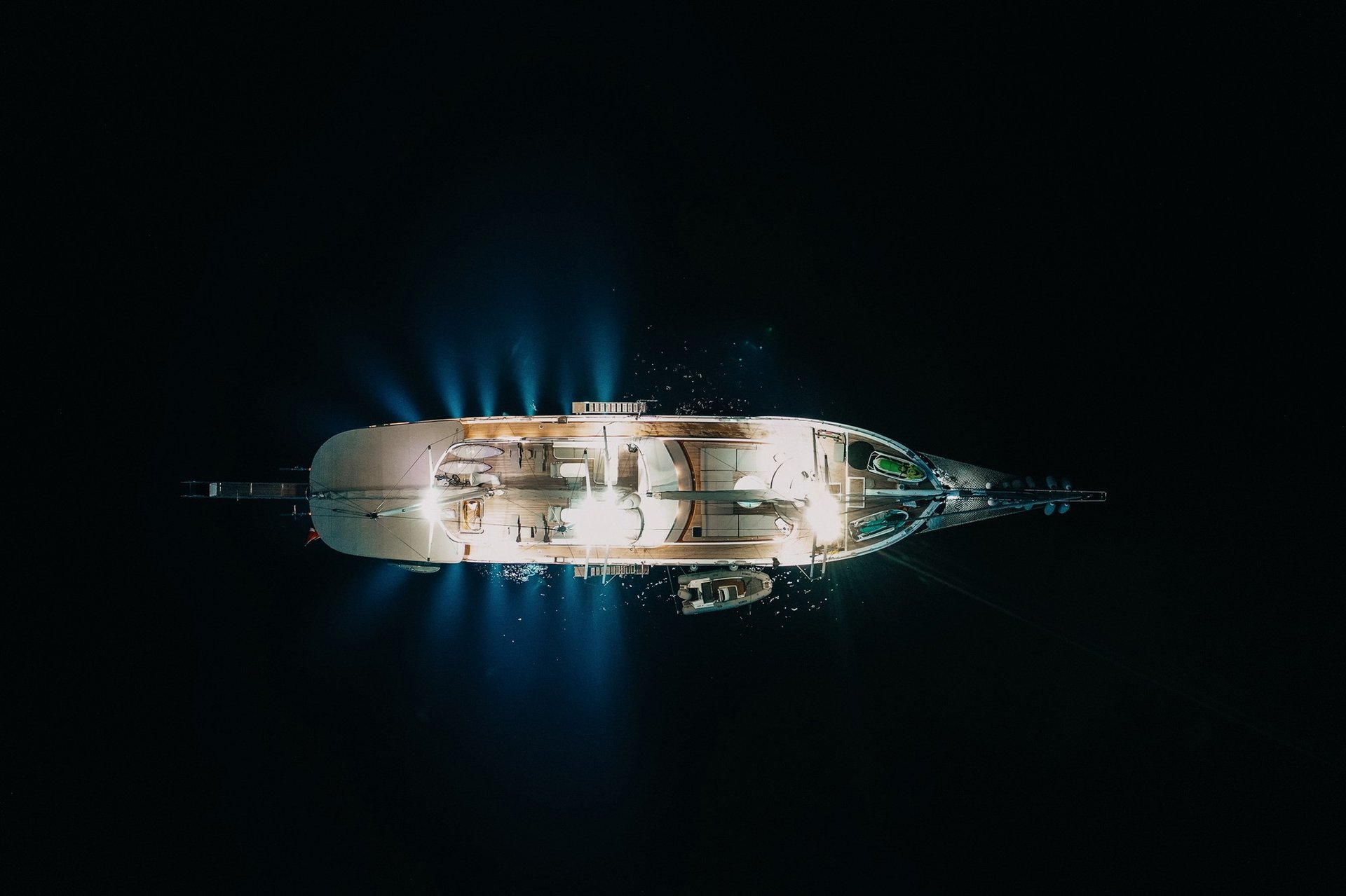 Bella Mare yacht aerial view
