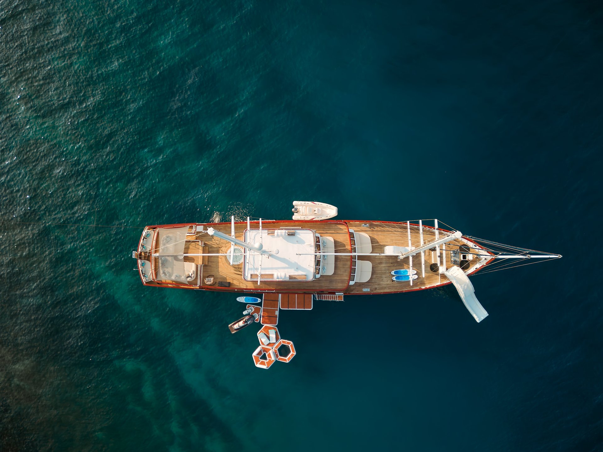 Corsario yacht aerial view
