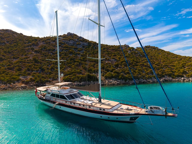 Get Away yacht aerial view