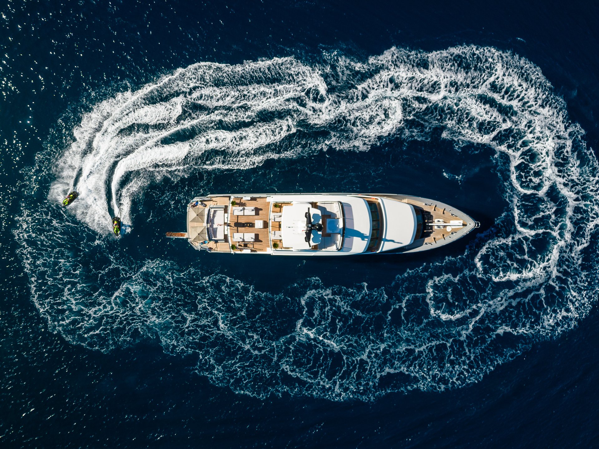 Illusion II yacht aerial view