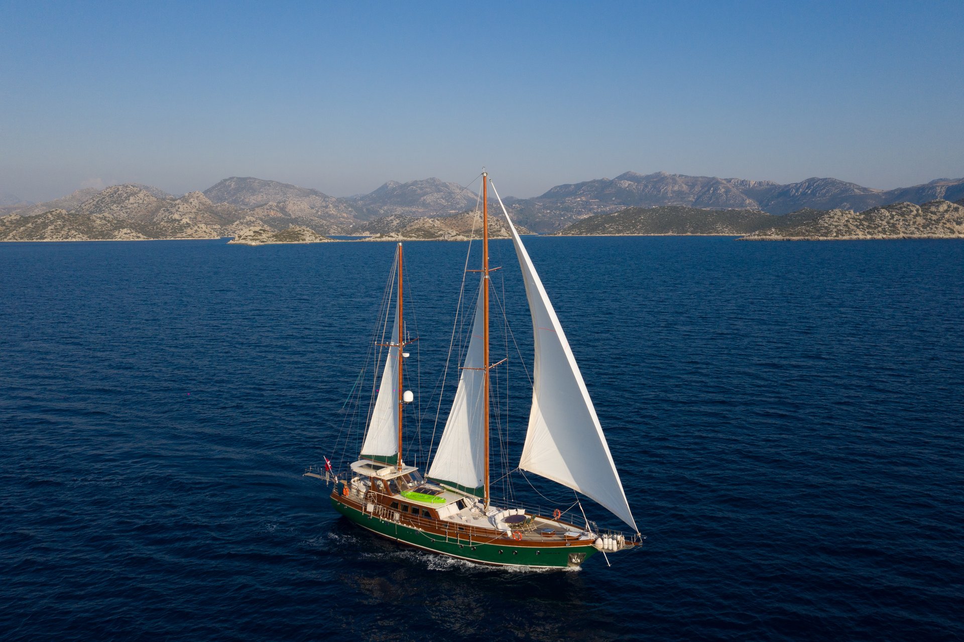 Lady Freya yacht aerial view