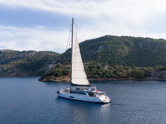 Long Island yacht aerial view