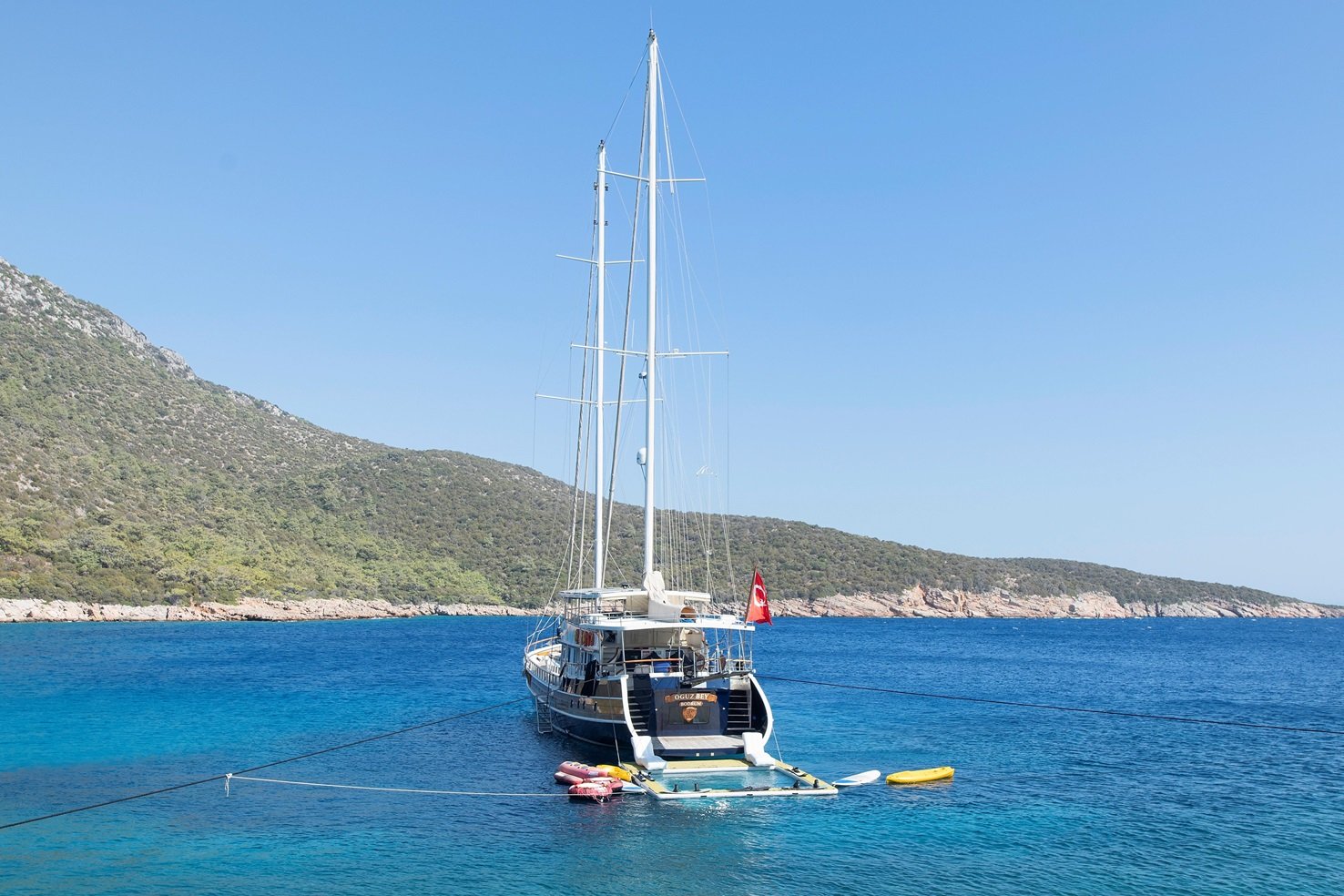 Oguz Bey yacht aerial view