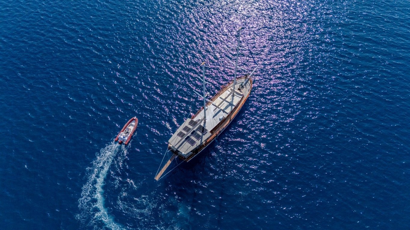 Prenses Alize yacht aerial view
