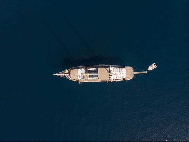 Queen Of Rtt yacht aerial view
