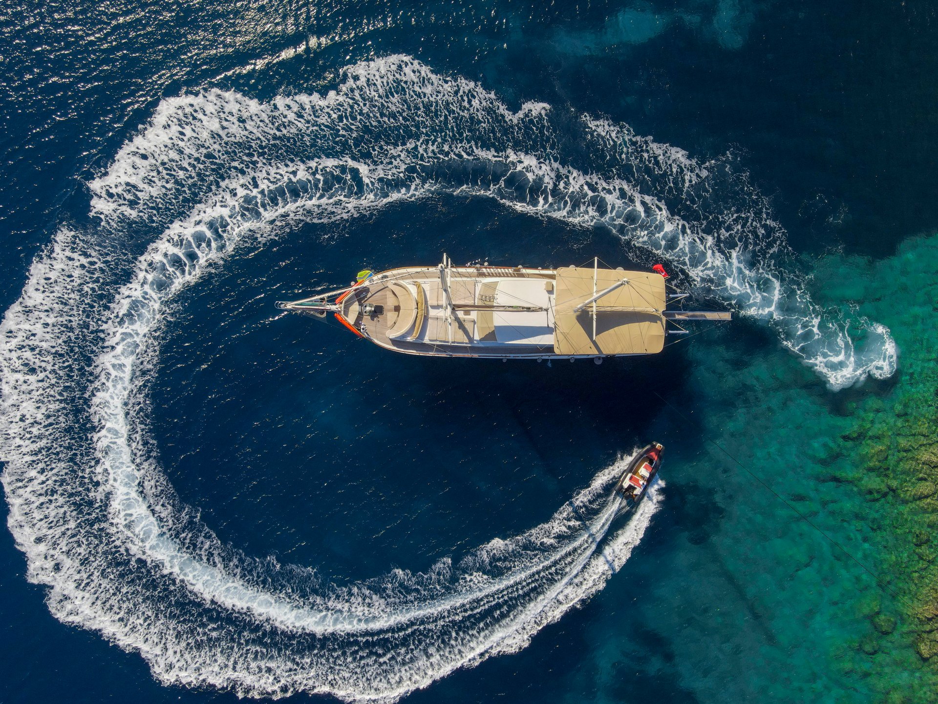 Queen Of Sea yacht aerial view