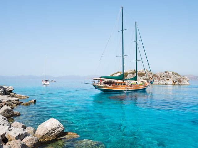 Ros Mare yacht aerial view