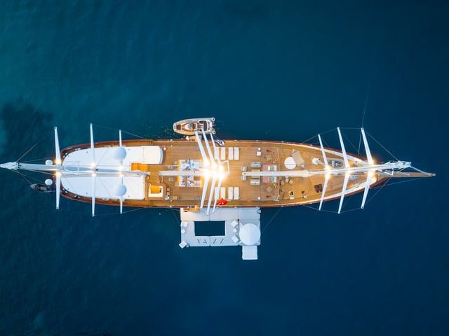 Yazz yacht aerial view