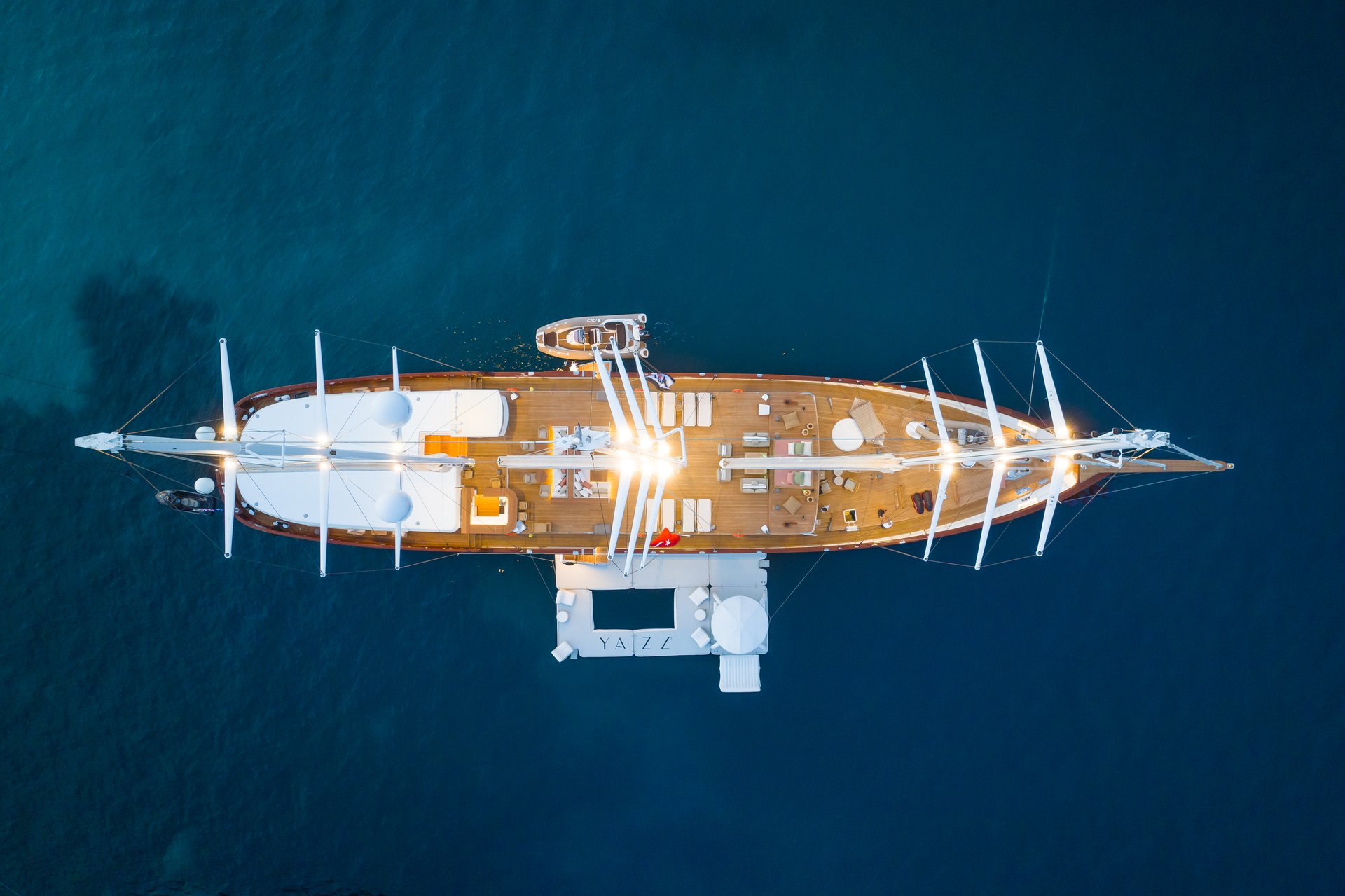 Yazz yacht aerial view