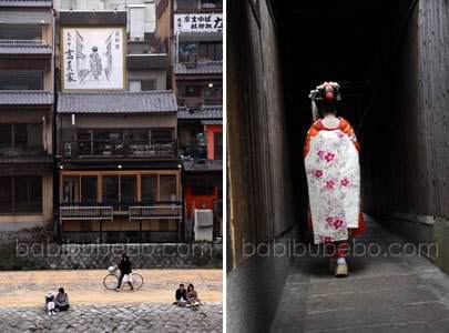 Geisha et maiko dans le quartier de Gion, Kyoto