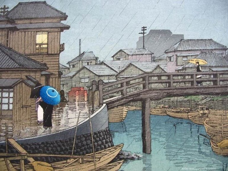 Estample paysage urbain