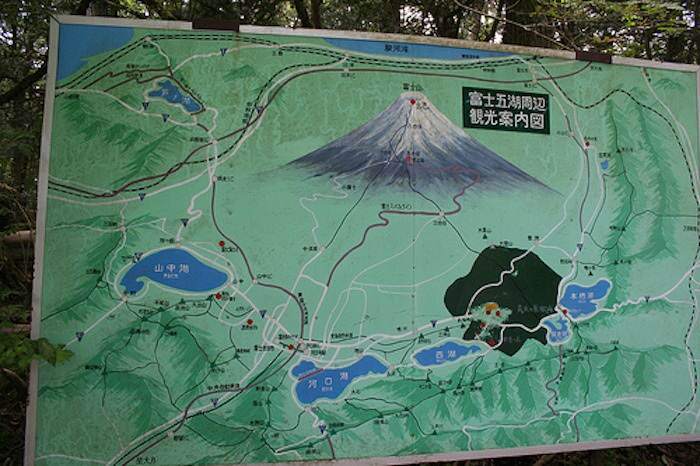 Carte des 5 lacs du mont Fuji