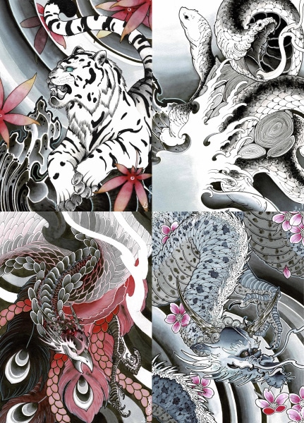 Les Shijin sont les symboles et les gardiens des quatre orients dans le zodiaque chinois Bestiaire du tatouage japonais: les Shijin sont les symboles et les gardiens des quatre orients dans le zodiaque chinois