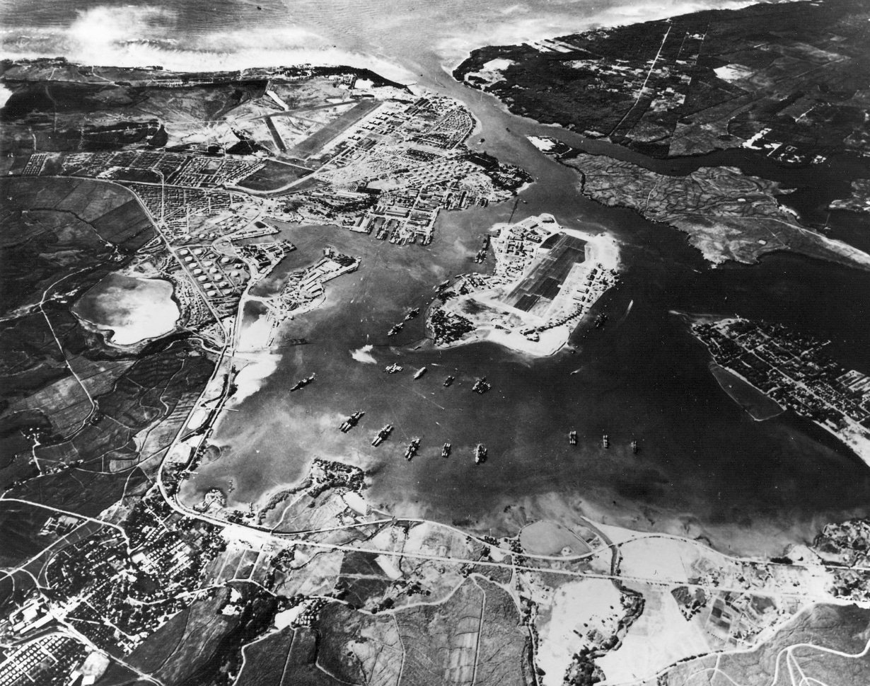 Vue aérienne de Pearl Harbor