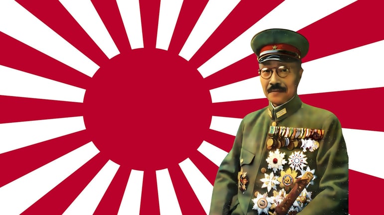 Hideki Tōjō est un général et homme d'État japonais. Premier ministre de l'empire du Japon de 1941 à 1945.