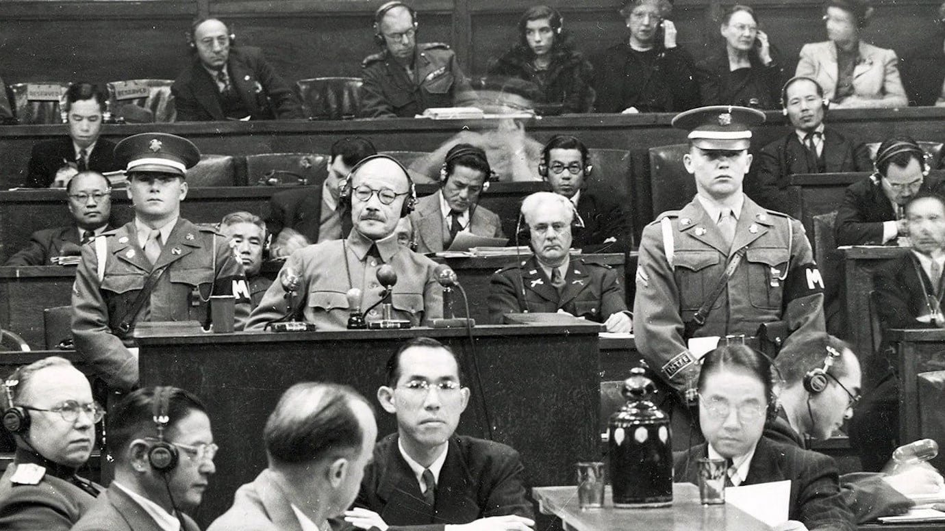 Hideki Tojo au tribunal militaire international pour l'Extrême-Orient