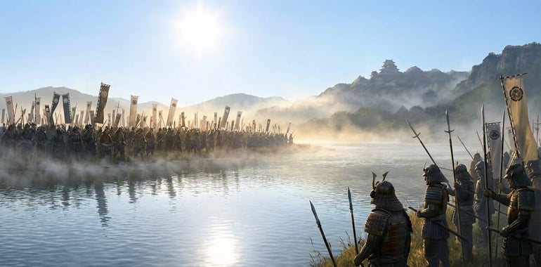 Rivière Nagara à Gifu, lieu de la bataille de Nagara-gawa (1556) en province de Mino