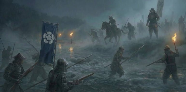 Rivière Tedori (province de Kaga), théâtre de la bataille de Tedorigawa en 1577 entre Uesugi Kenshin et les forces Oda.