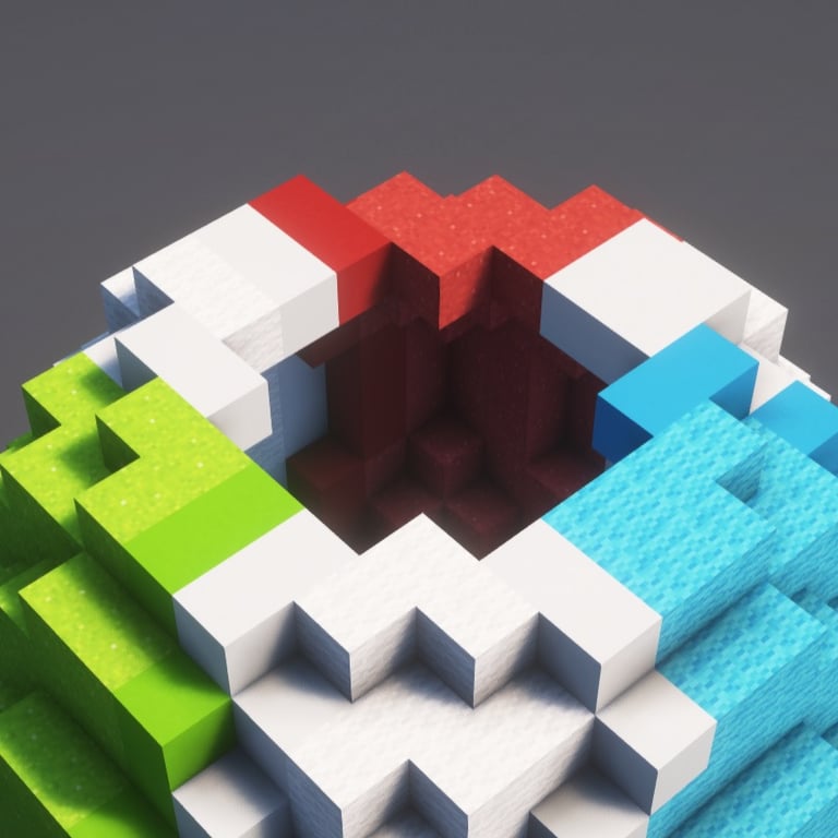 Beach Ball Minecraft Schematic + 16-Step Tutorial