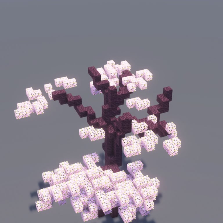 Cherry Tree Minecraft Schematic + 43-Step Tutorial
