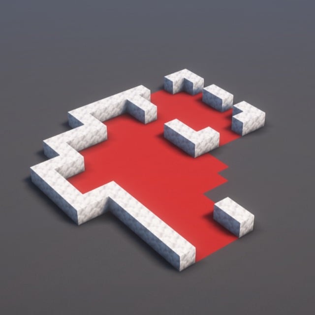 Modern Red White House step 3