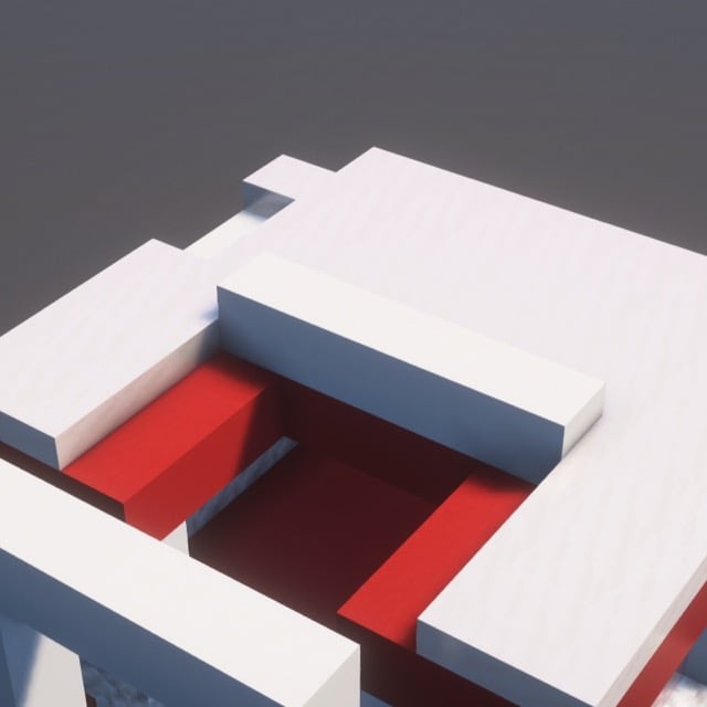 Modern Red White House Minecraft Schematic + 63-Step Tutorial