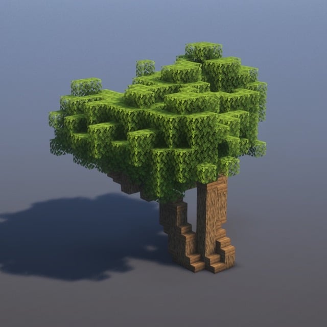 Oak Tree Minecraft Schematic + 55-Step Tutorial