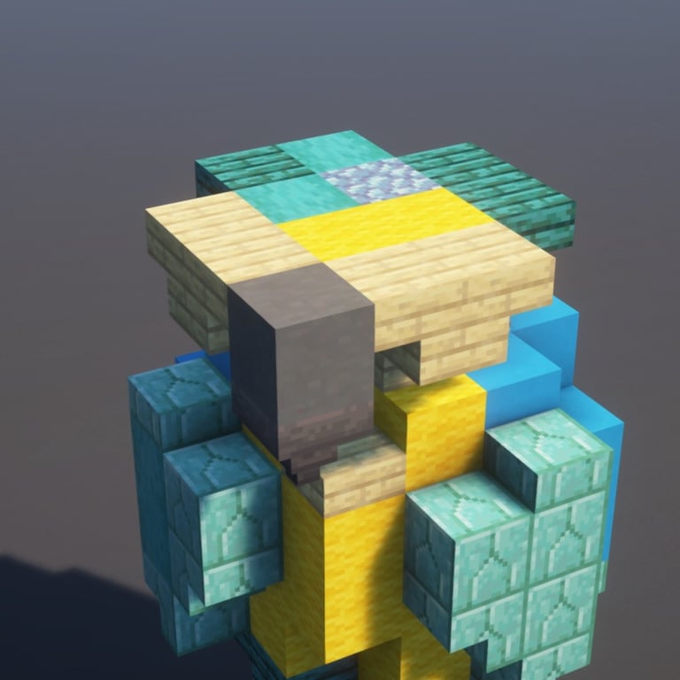 Parrot Statue Minecraft Schematic + 35-Step Tutorial