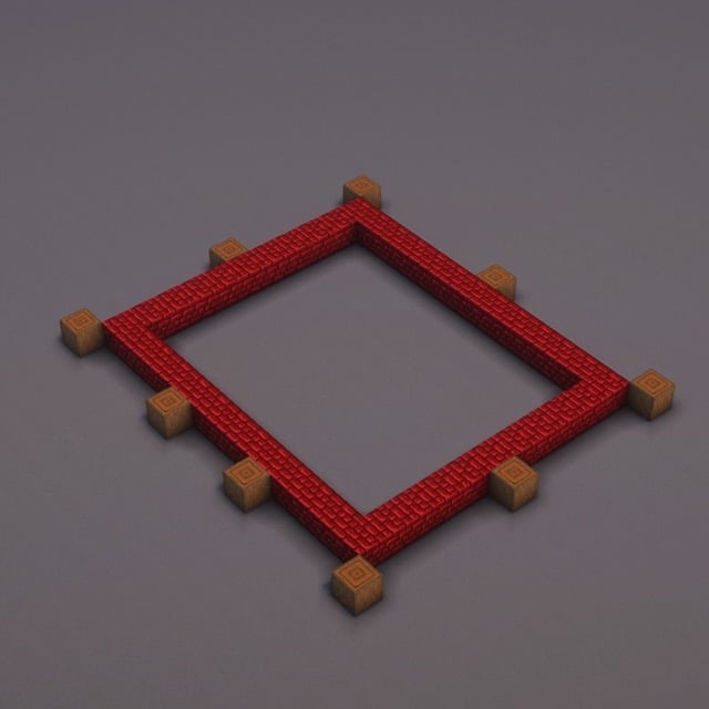 Red Japanese Temple step 2