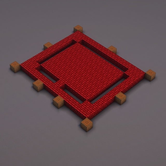 Red Japanese Temple step 3