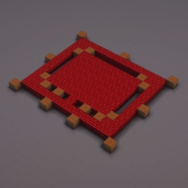 Red Japanese Temple step 4