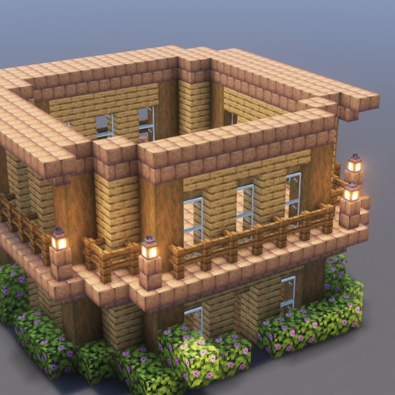 Rustic Farmhouse Minecraft Schematic + 94-Step Tutorial