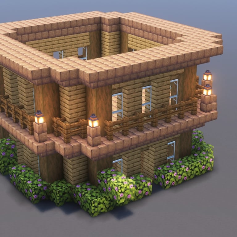 Rustic Farmhouse Minecraft Schematic + 94-Step Tutorial