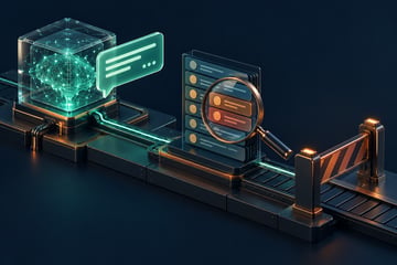 An agent's convincing answer is checked against a transaction ledger before a release gate opens.