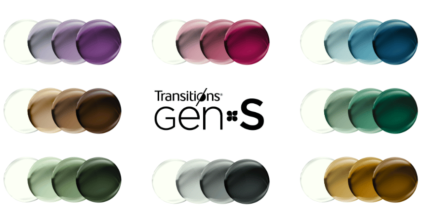 Transitions GEN S 8 exclusive colors - Gray, Brown, Graphite Green, Sapphire, Amethyst, Amber, Emerald, Ruby available in Fremont CA