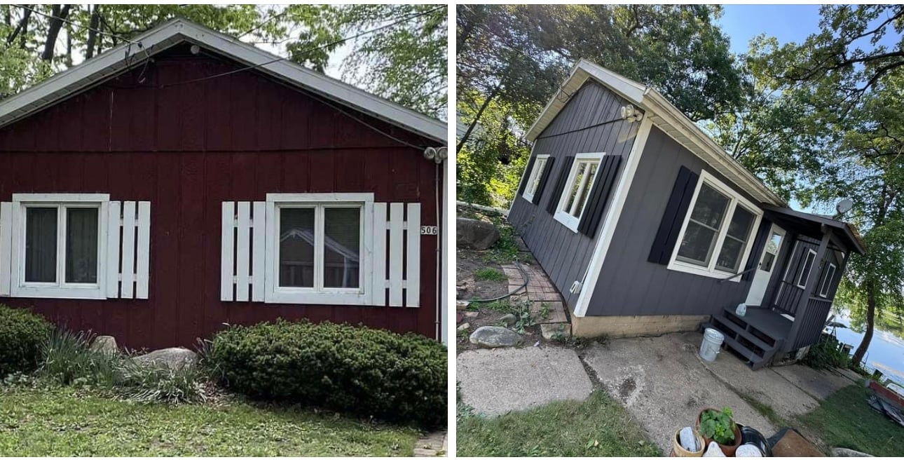 Exterior repaint — before and after