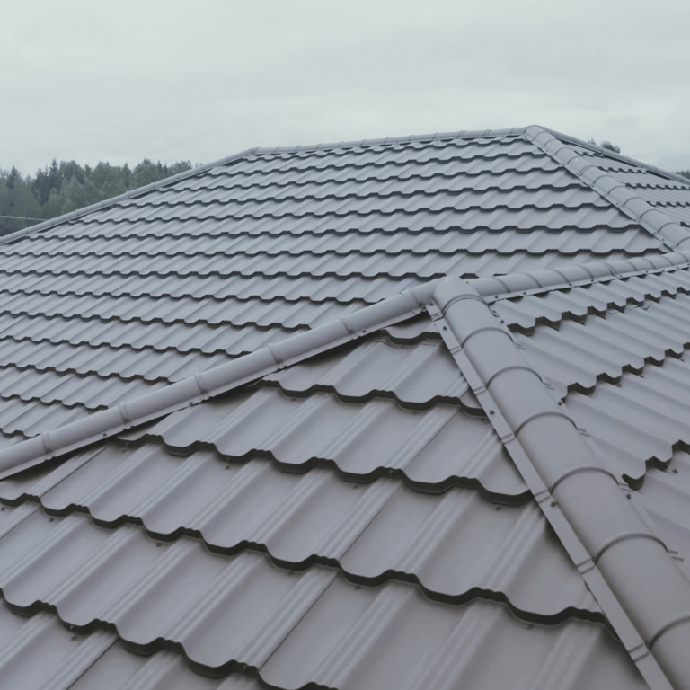 Charcoal metal tile detail