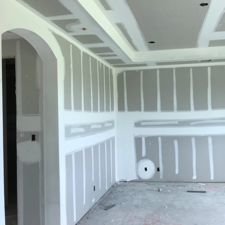 New drywall installation and finishing