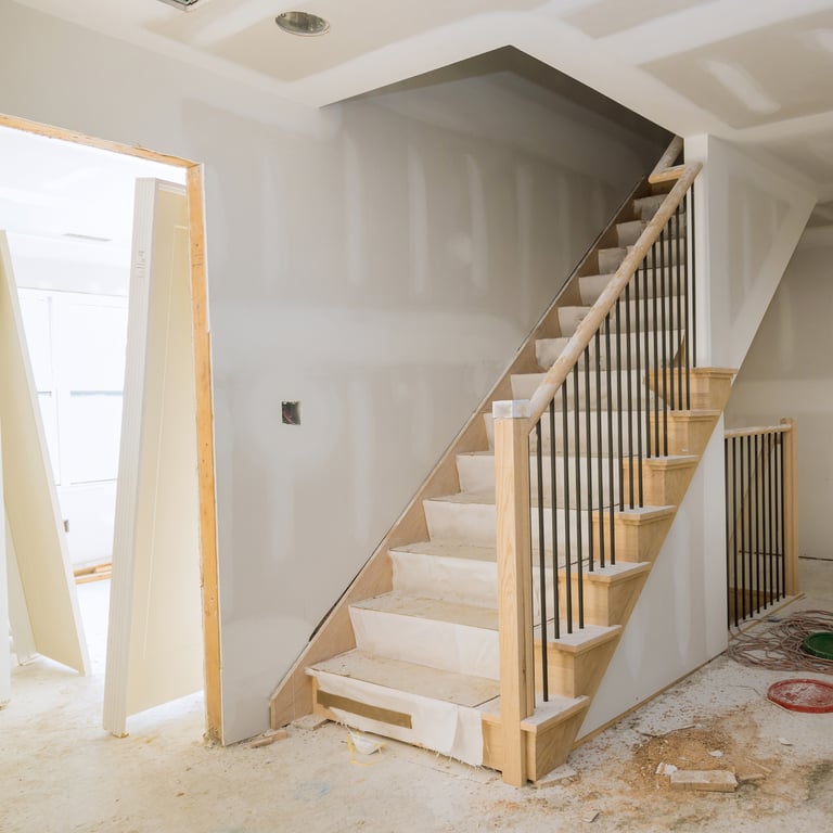 Custom staircase under construction