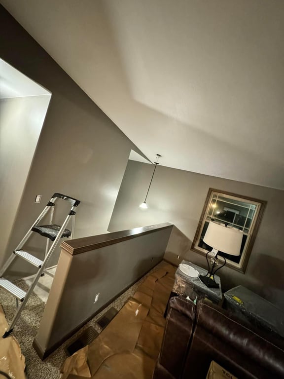 Interior walls being prepped and painted