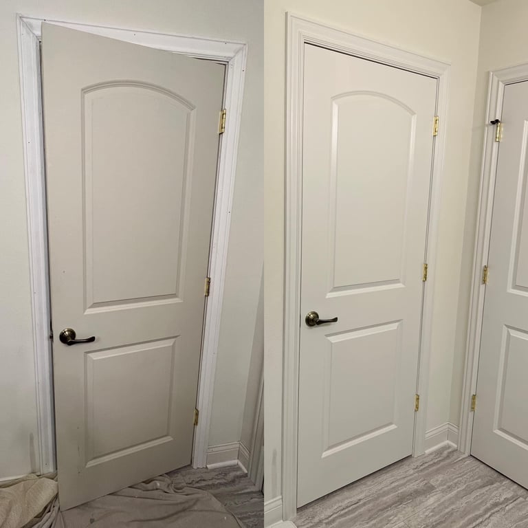 Interior trim and door detail — prep before finish