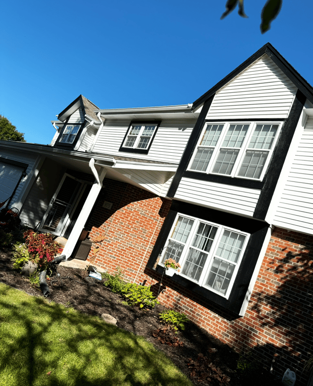 Two-story exterior siding and trim repaint in Wisconsin