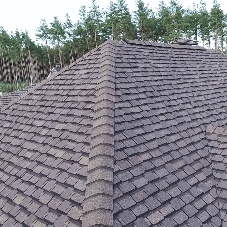 Finished dimensional shingle roof