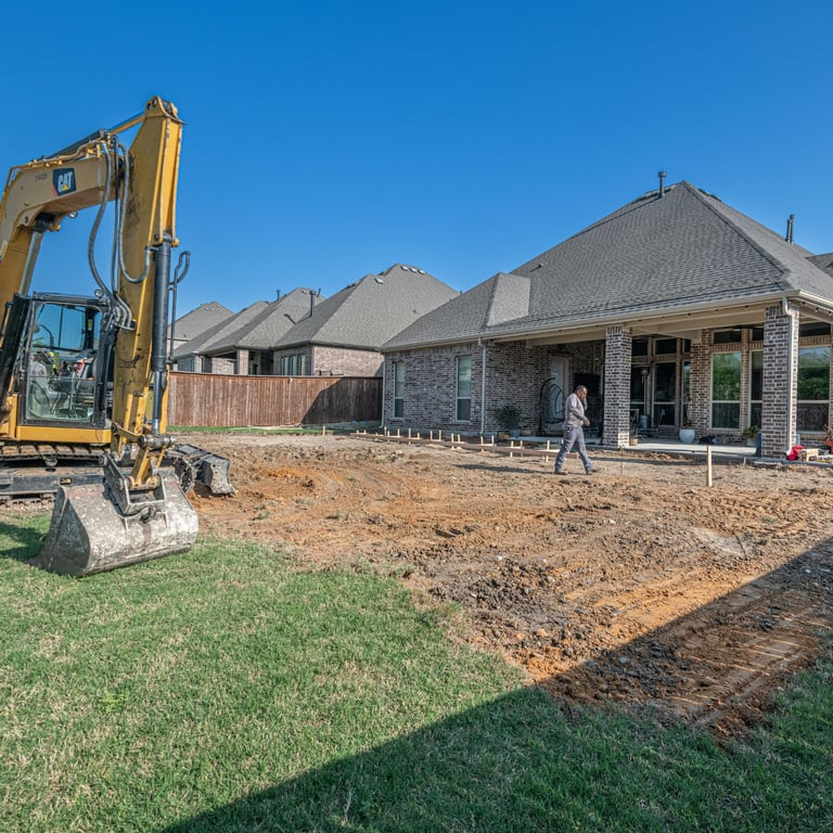 Site preparation and excavation for a new build