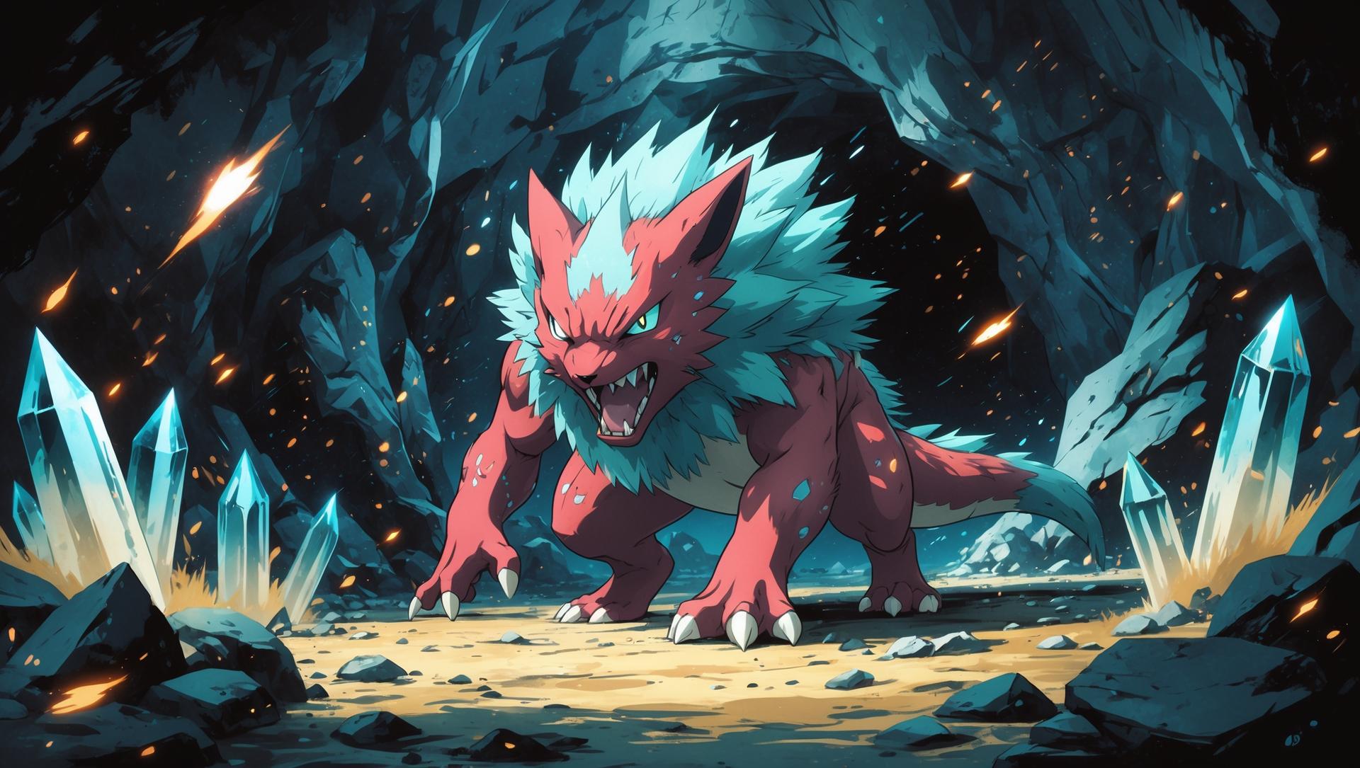 Calm an enraged wild Pokémon causing havoc in Crystal Cave.
