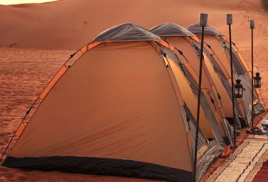 Setting up camp UAE - Sleeping beds and Confidential Tents